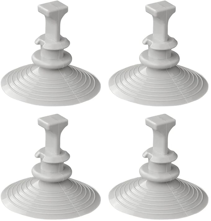 ProPlus Set van 4 Zuignapbevestigingen voor Raamisolatie – Voor Fiat Ducato, Peugeot Boxer en Citroën Jumper X290 – Geschikt voor sets 610687-610691 – Grijs