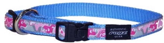 Hondenhalsband Rogz Armed Response Pink Hearts maat XL