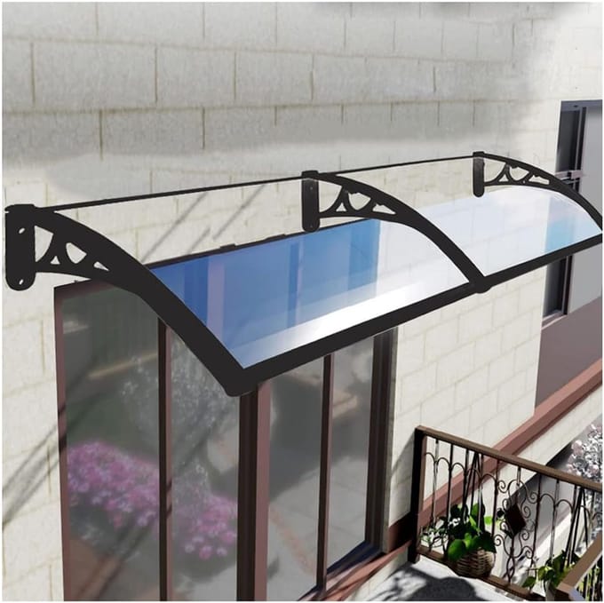 Terrasoverkapping Luifel - Regenbescherming - Buiten Leven - Robuuste Aluminium Beugel - 200X80CM - Transparant