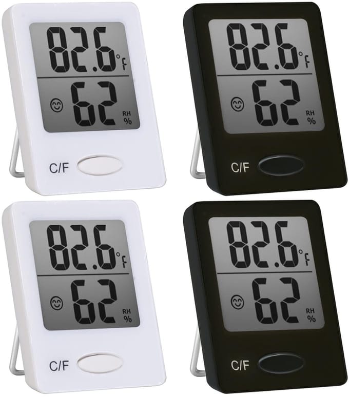 4-delige Digitale Binnen Hygrometer en Thermometer met Smiley Indicator