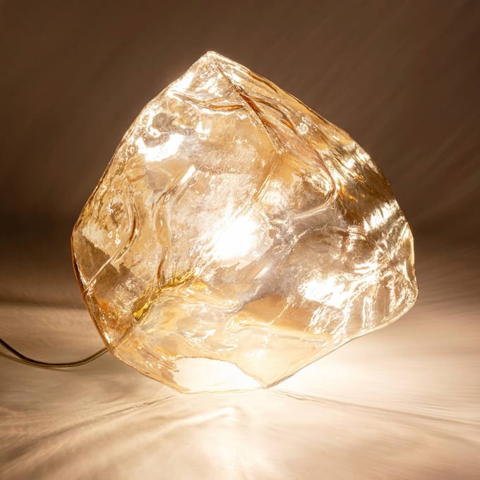 KARE tafellamp Aura, amber, glas, Ø 30 cm, E27