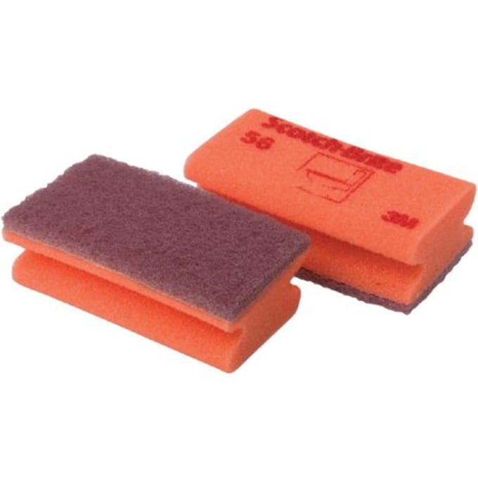 Schuurspons Scotch -Brite delicate oppervlakken 70x133mm rood 10 stuks