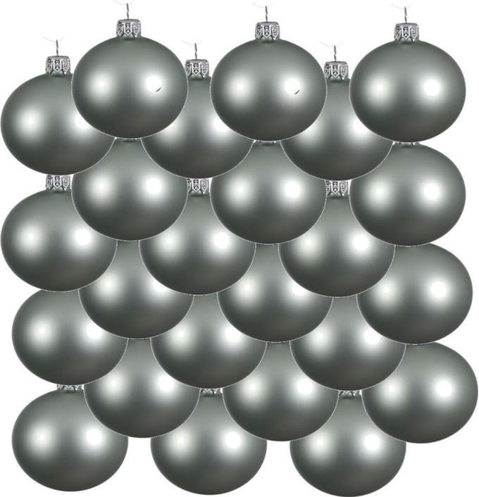 18x Mintgroene glazen kerstballen 6 cm - Mat/matte - Kerstboomversiering Mintgroen