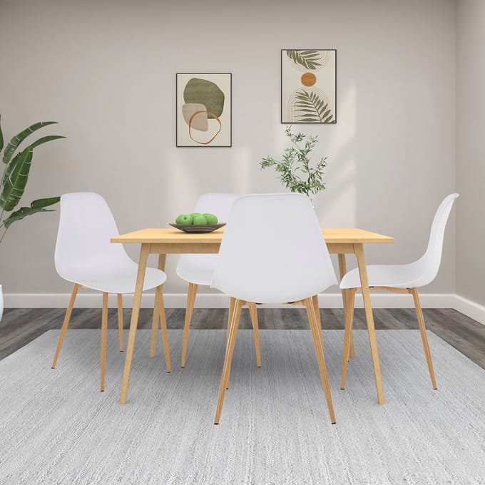 Miller-Eetkamerstoel - Set van 4 - Wit Plastic