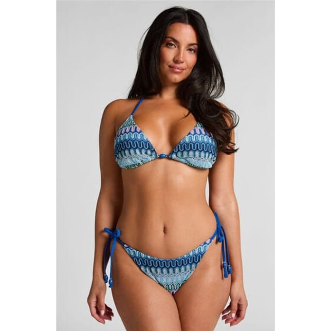 Hunkemöller Hoog uitgesneden bikinibroekje Cali Blauw