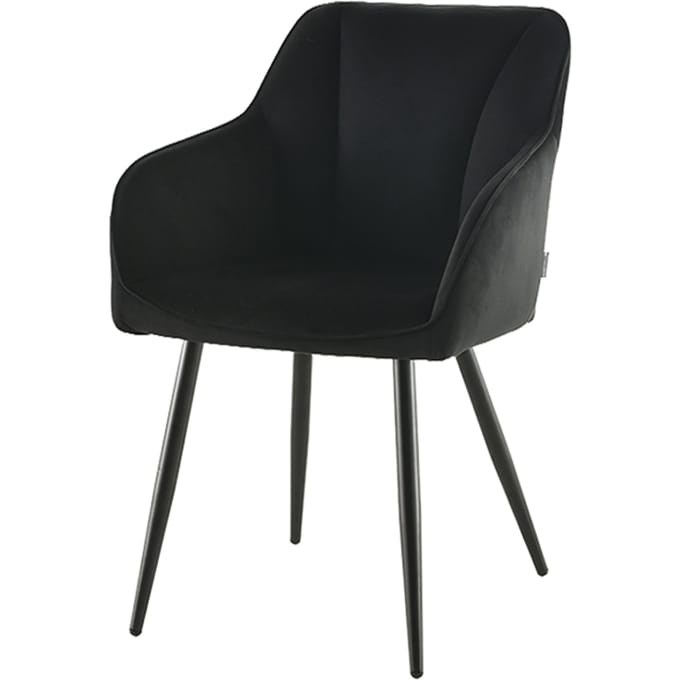Milton & Oldbrook Velvet Eetkamerstoel Nivala Zwart