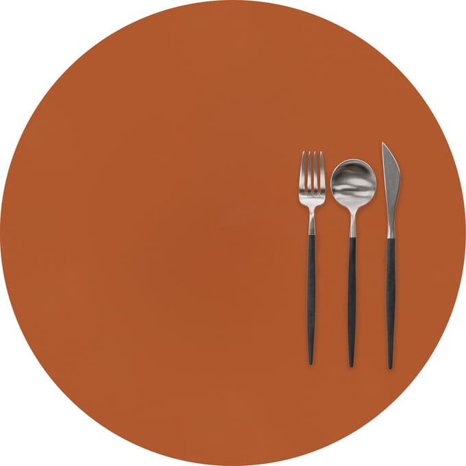 Placemat Togo rond (dia 38cm) - kunststof - SET/6 - caramel