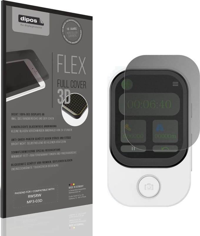 dipos FLEX – Matte Privacy Screenprotector geschikt voor RWSRW MP3-03D | Volledige Schermbescherming | Case-Friendly