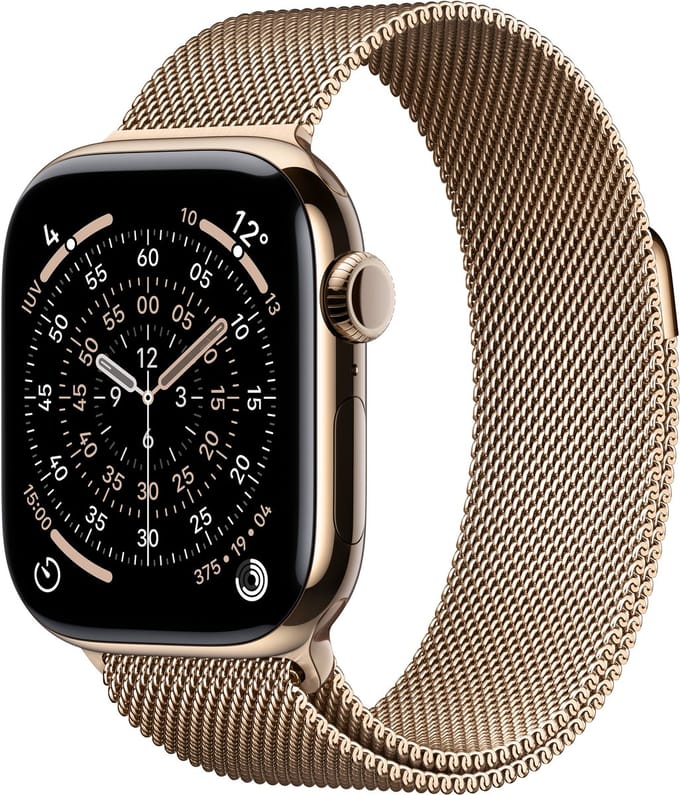 Apple Watch 11 - Wifi + 5G - 42mm - Gold Titanium Case with Gold Milanese Loop