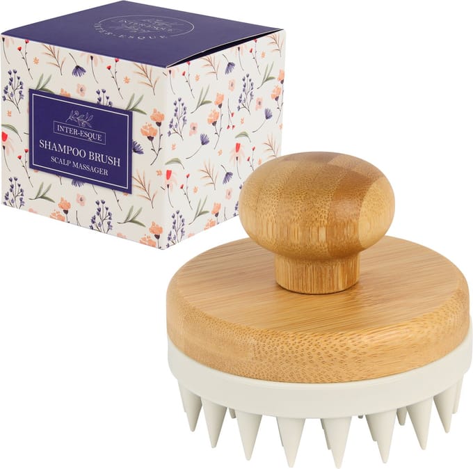 INTER-ESQUE® Scalp Massager - Haarborstel - Scalp Brush - Scalp Scrub - Grijs