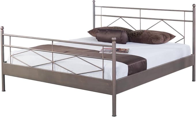 Bed Box Wonen Metalen bed Maria 140x200 cm Graphit bruin