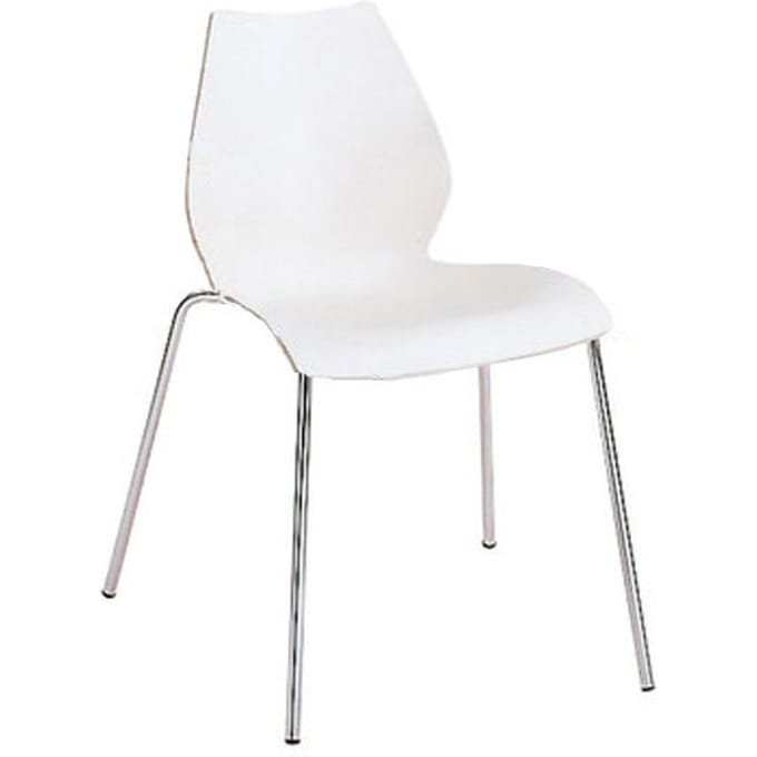 Kartell - Maui stoel - zinkwit - chroom