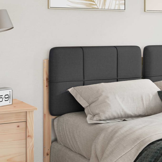 vidaXL - Gestoffeerd - hoofdbord - Bruin - en - Donkergrijs - 140 - cm