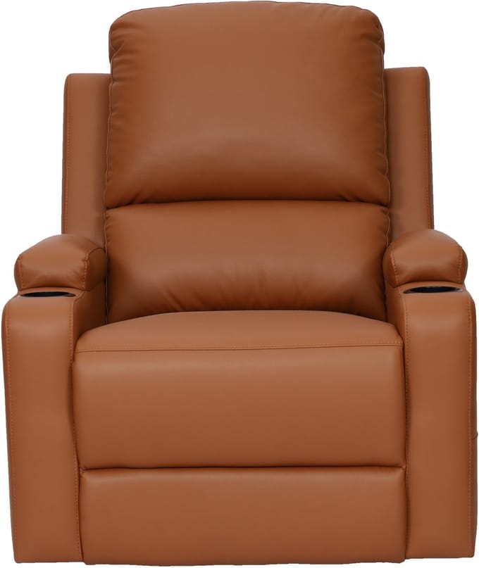 DALLAS-Fauteuil met handmatige functie in PU cognac
