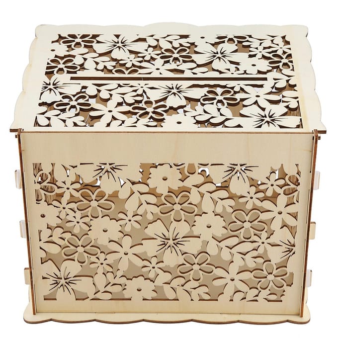 Bruiloft Kaartendoos met Sleutels DIY Geld Geschenkdoos Voor Verjaardagsfeest beige