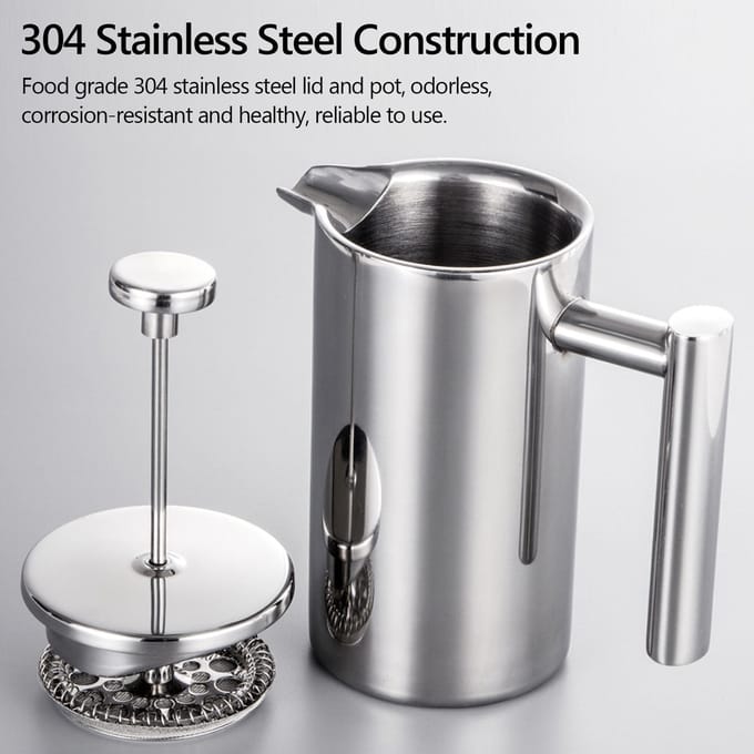 350 ml/800 ml/1000 ml Franse Pers Koffiezetapparaat Rvs Dubbelwandige Geïsoleerde Koffiezetapparaat Pot 800ml gray