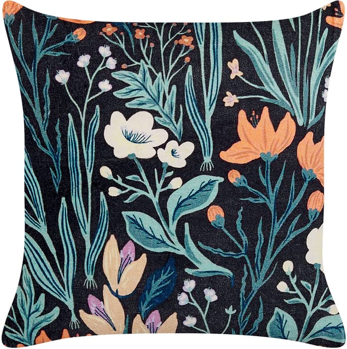 OSMUNDA - Sierkussen - Zwart - 45 x 45 cm - Fluweel