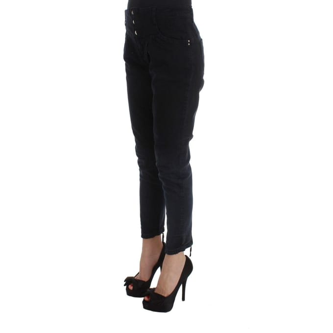 Costume National Zwarte Katoenen Cropped Jeans