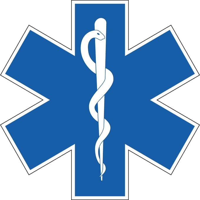 Star of life sticker 100 mm