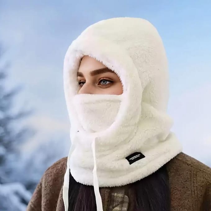 Dames Winter Warme Oorwarmers Nekbedekking Fleece Winddicht Masker zwart