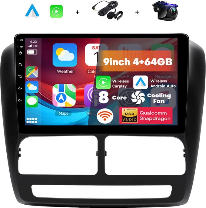 Boscer Autoradio - Geschikt voor Fiat Doblo 2010-2015 & Opel Combo 2011-2018 - Android 15 - 8-Core Snapdragon 4+64GB - 9 Inch HD Touchscreen - Interne Koeling - Apple CarPlay & Android Auto - GPS, WiFi, Bluetooth - Camera & Microfoon