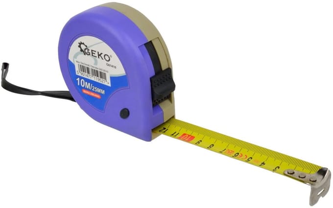 GEKO Meetlint - 10 m - Staal - ABS Behuizing - Vergrendelbaar