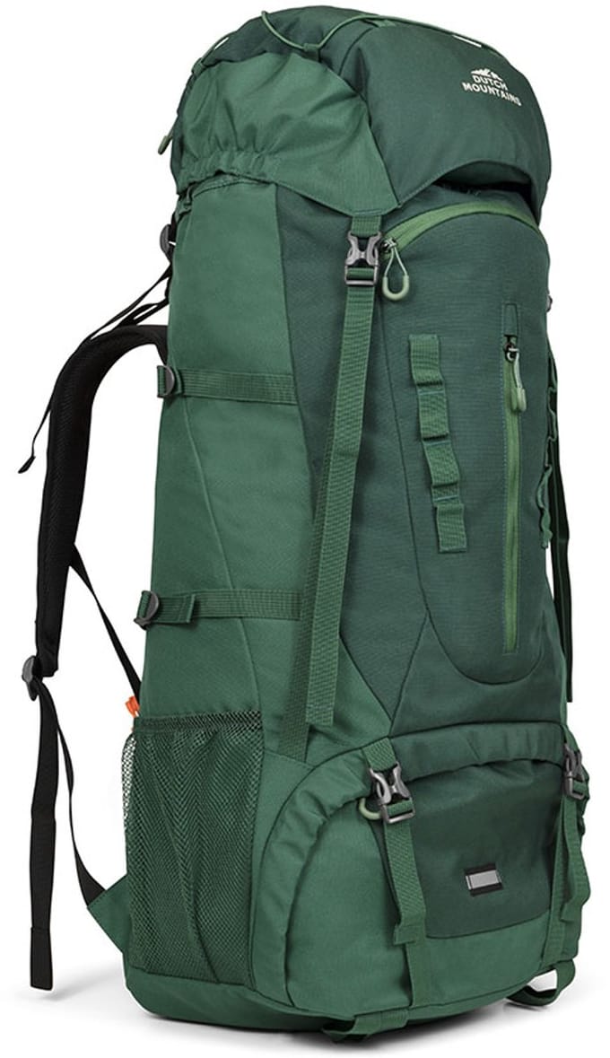 Dutch Mountains Backpack 65-75 ltr | Dames & Heren | Incl. regenhoes | Lichtgewicht | Groen