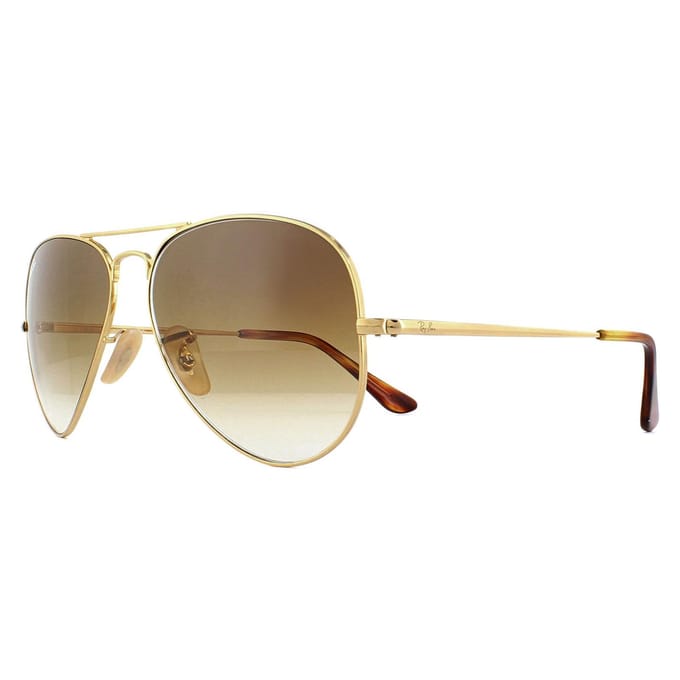 Ray-Ban Zonnebril Aviator Metal II RB3689 914751 Goudbruin Verloop