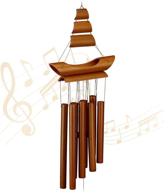 ZMR® Windgong Bamboe - Windgong Buiten - Windorgel - Bruin - 20cm x 6cm x 72cm