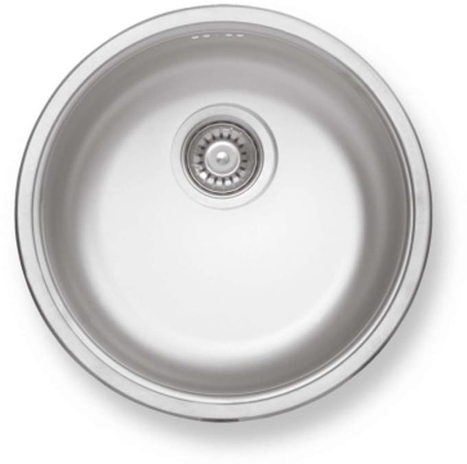 Novaservis Spoelbakken - Spoelbak rond, diameter 43 cm, met overloop, rvs DR43