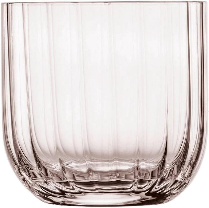 Windlicht Taupe - Lantaarn Glas - Sfeerverlichting Buiten - Golfstructuur Design - 10 cm Hoog - Taupe