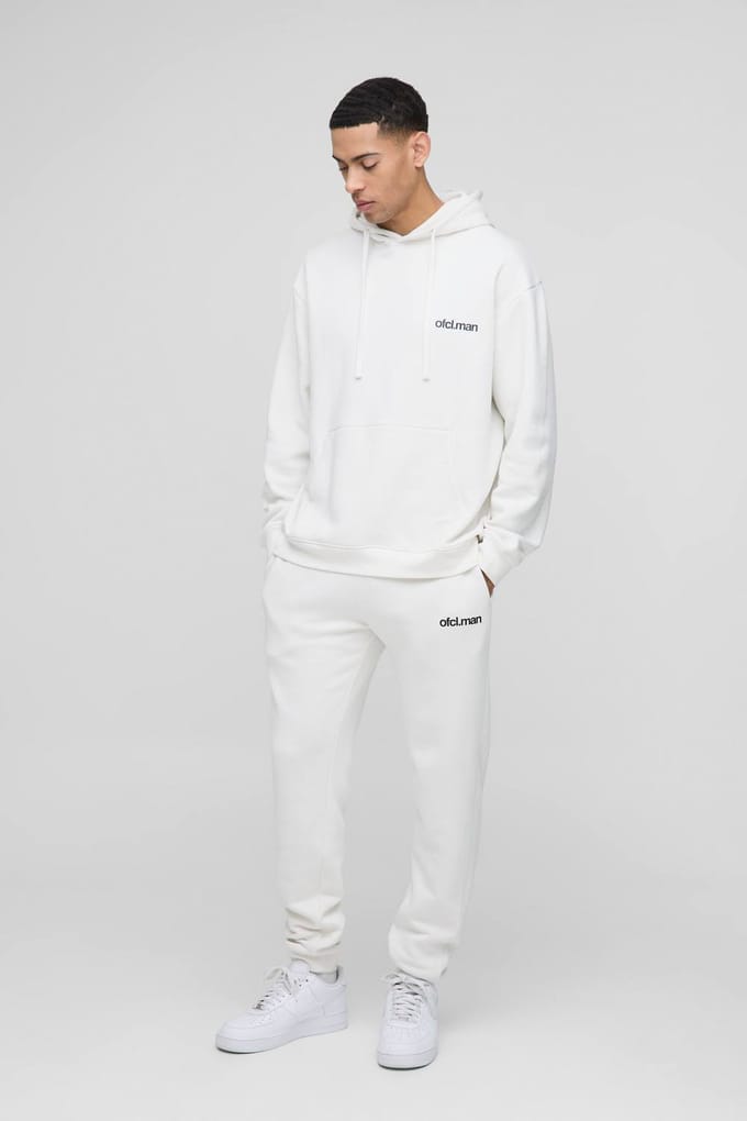 Oversized Ofcl Men's Hooded Trainingspak | Ecru | Size Medium