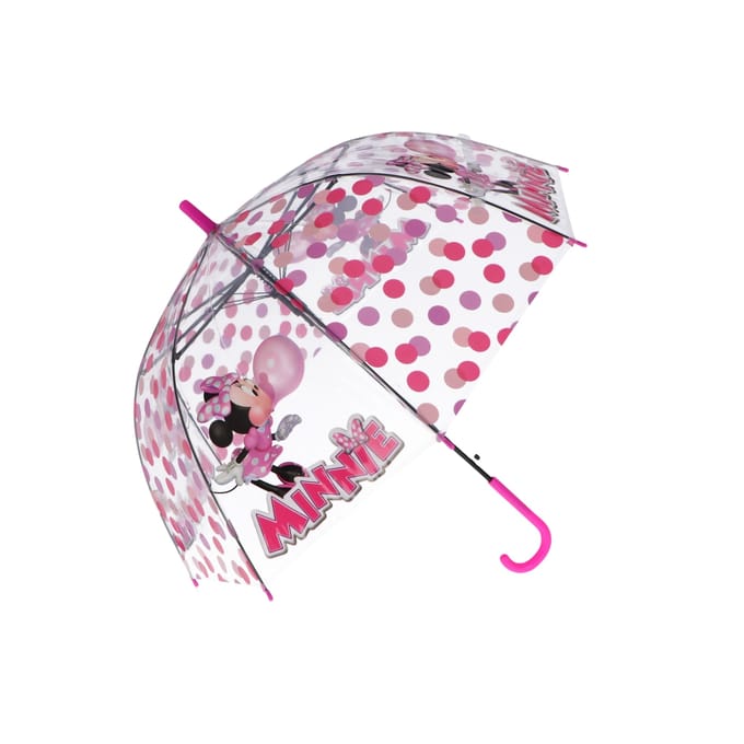 Minnie Mouse Paraplu - Kinderparaplu - Metaal frame - Roze - Transparant