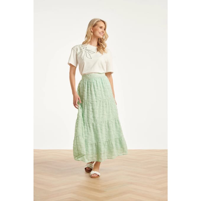 Smashed Lemon Maxi rok met abstracte structuur en elastische taille |