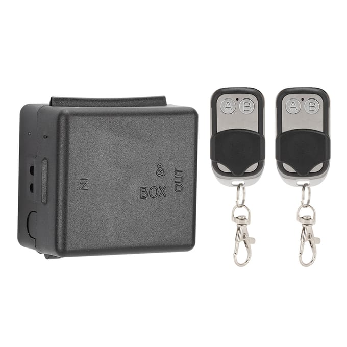 12V Enkelkanaals Afstandsbediening Schakelaar Zender Ontvanger Set 2 Knops Leercode gray