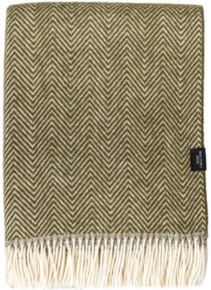 WOOOL Plaid - Manhattan (Mosgroen) - 140x200cm - 100% Wol