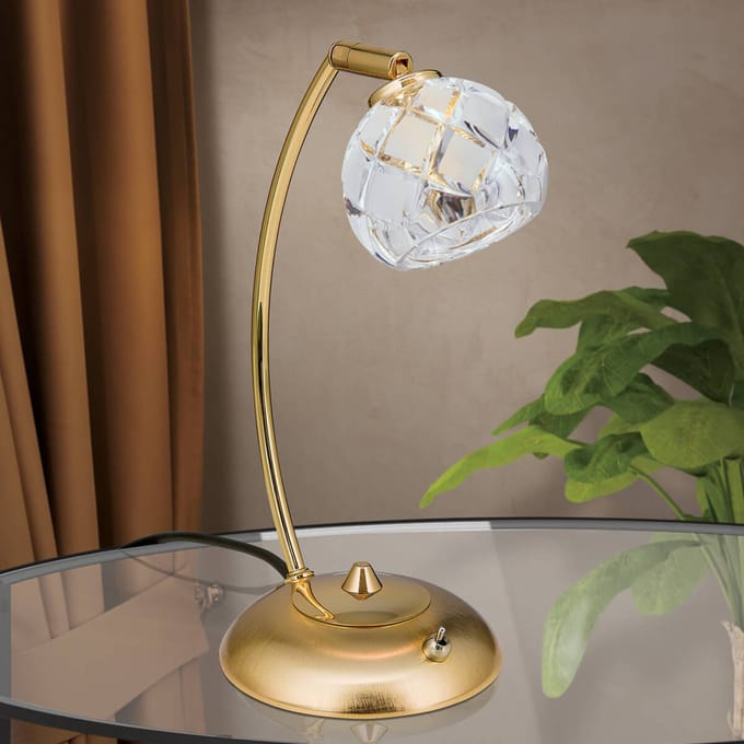 ORION Loodkristal-tafellamp Maderno, goud