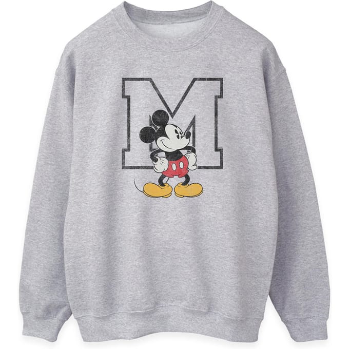 Disney Dames/Dames Klassiek M Mickey Mouse Sweatshirt (Heide Grijs)