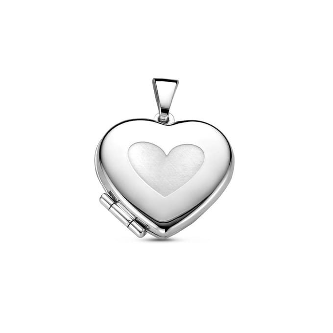 zilver gerhodineerd medaillon hart poli/mat 1337867