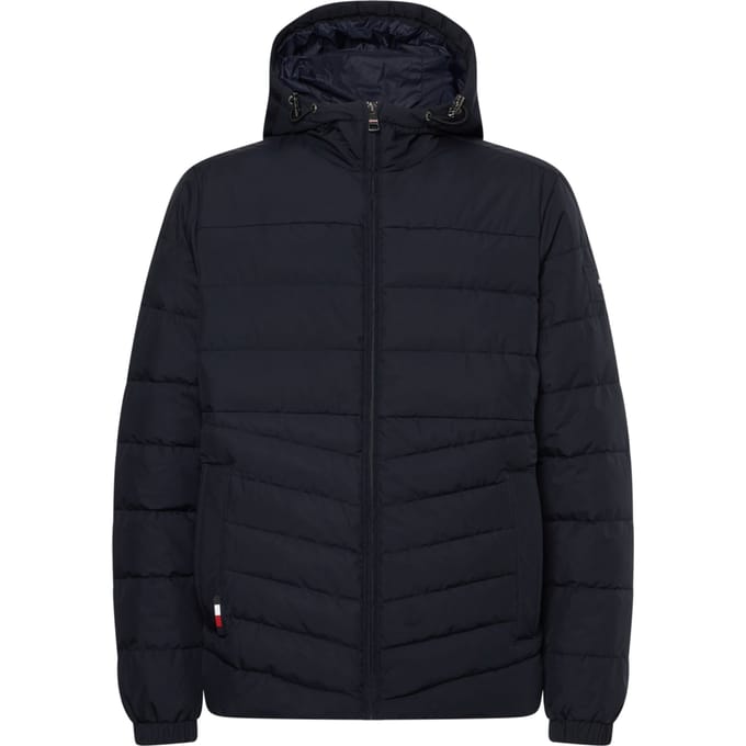 Tommy Hilfiger - Heren Jas winter Branded Hooded Jacket - Blauw - Maat S