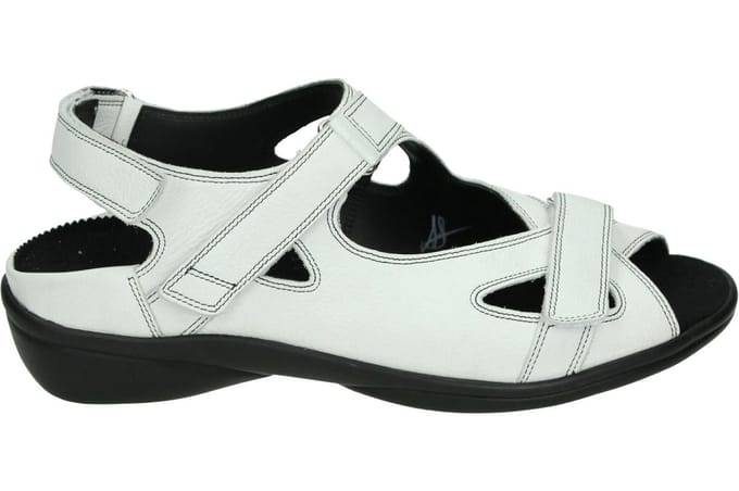 Durea 7258 H - Platte sandalenDames Sandalen - Kleur: Wit/beige - Maat: 41