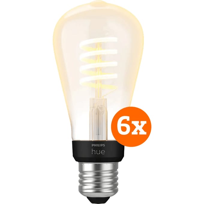 Philips Hue Filament White Ambiance Edison 6-pack