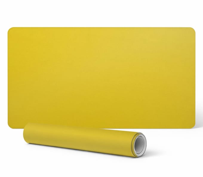 Antislip bureauonderlegger met print, geel, 90x45 cm