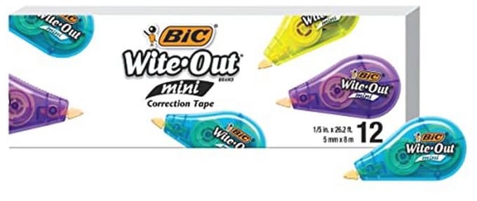 Mini Correctietape 12-Pack - Witte Correctietape voor Kantoor en School