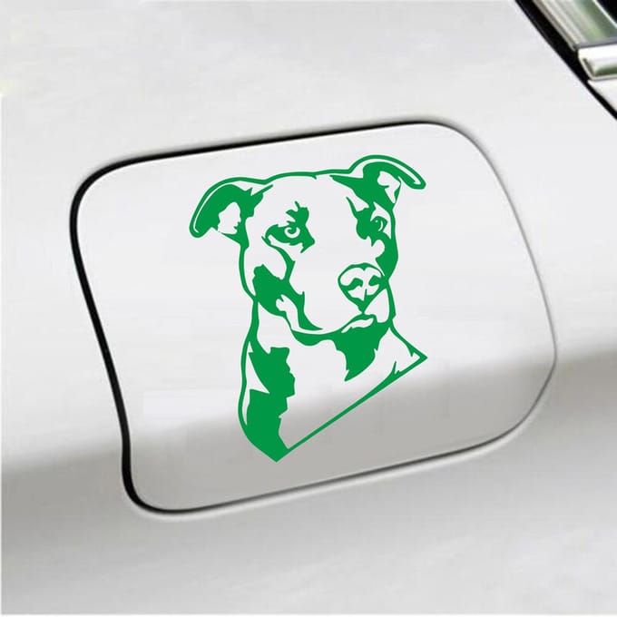 Bumpersticker - Pitbull  - 13 X 11 - Groen