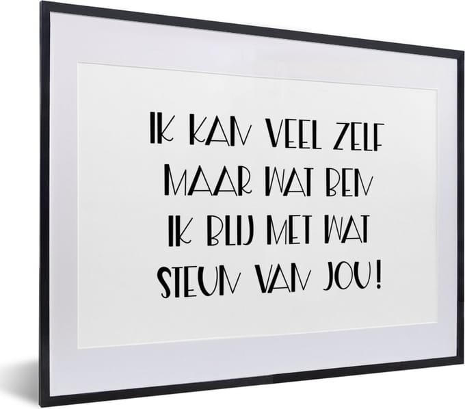 Fotolijst incl. Poster - Sterkte - Quotes - Steun - 40x30 cm - Posterlijst