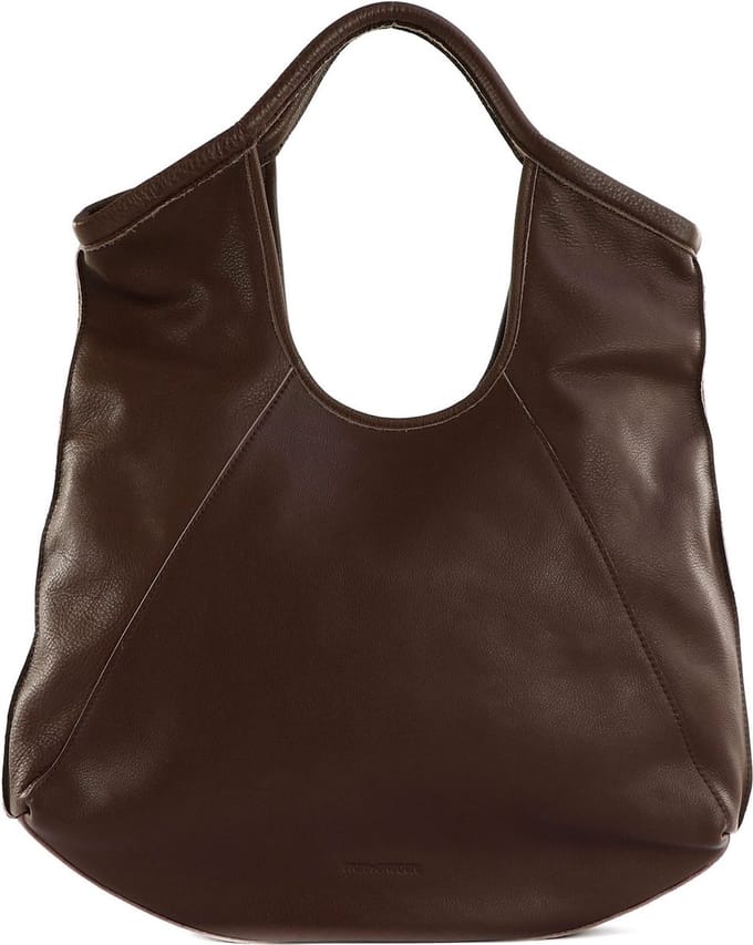 FREDsBRUDER Leren Schoudertas Handian Big Hobo Bag Mid Brown Bruine