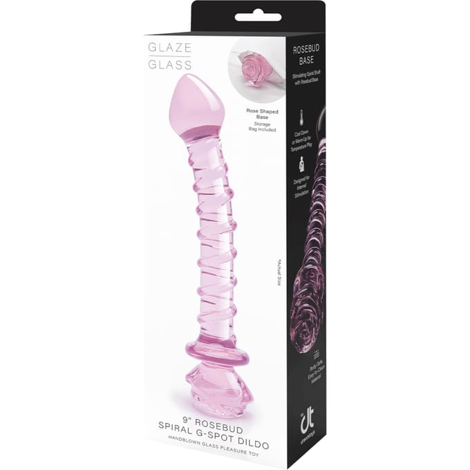 'Glaze Glass - Rosebud Spiral G-Spot Dildo', 22,8 cm