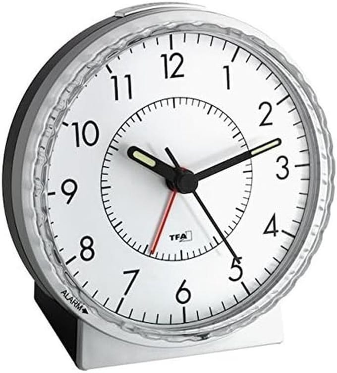Stille Wekker met Snooze en Alarm Lichtgevende Wijzers
