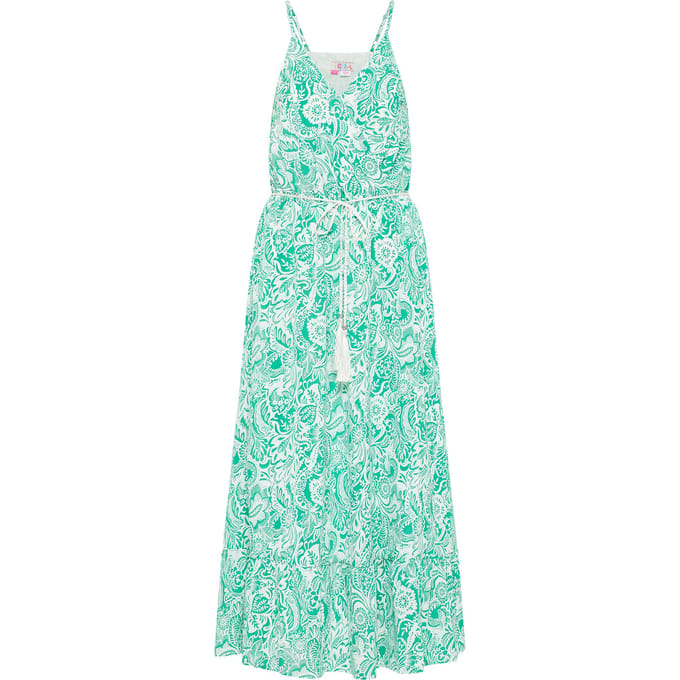 IZIA Jurk Dames Groen Wit